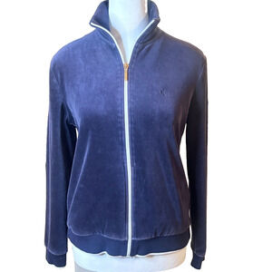 RALPH LAUREN LRL Jacket HOODIE Velour Track Suit Navy Active Small 2-6 💸BOGO🎉